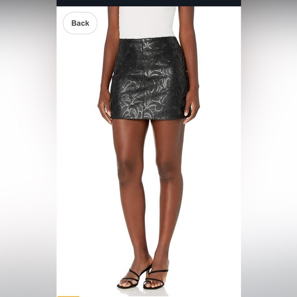 Blanknyc size 26 black vegan leather, sequined mini fully lined great condition - Picture 1 of 6